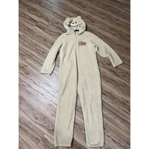 Ted 2 One-piece Jumpsuit Mens 2XL Tan Hooded Bear Thunder Buddies Fleece Zip Up